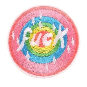 F*CK pastel rainbow sparkle circle patch! 🌈 
Premium quality made embroidery